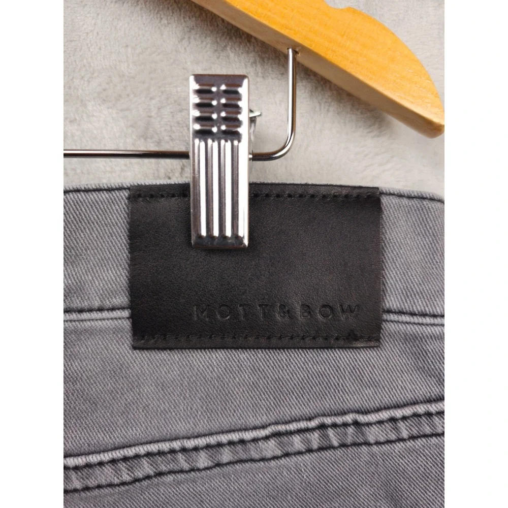 Mott And Bow Mens Stretch Slim Fit‎ Stone Gray Zipper Jeans Size 36x31.5
